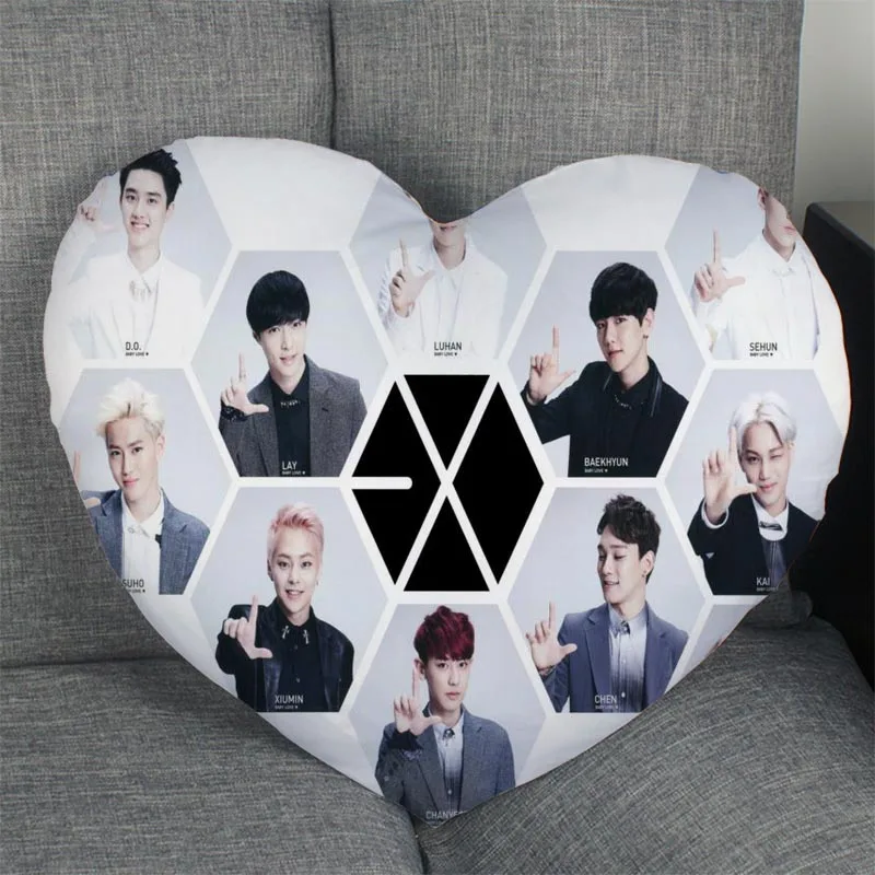 15 Пользовательские KPOP EXO в форме сердца наволочки на заказ молнии наволочки для свадьбы для дома или офиса, декоративные 1 шт. на заказ - Цвет: 15