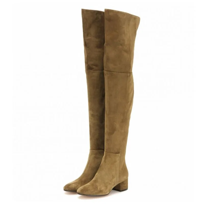 Женские зимние сапоги выше колена на молнии с круглым носком размеры 34-43 | Обувь