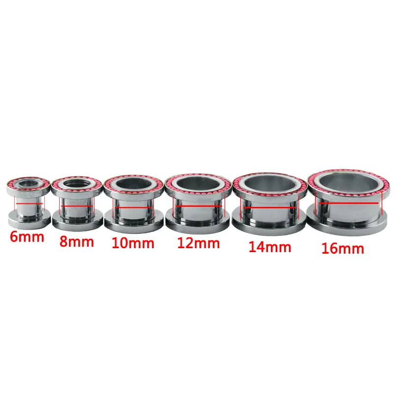 Stainless Steel Ear Tunnel Screw Fit Flesh Plug Expander with Small Ball Gauges Stretcher Piercing Jewelry | Украшения и
