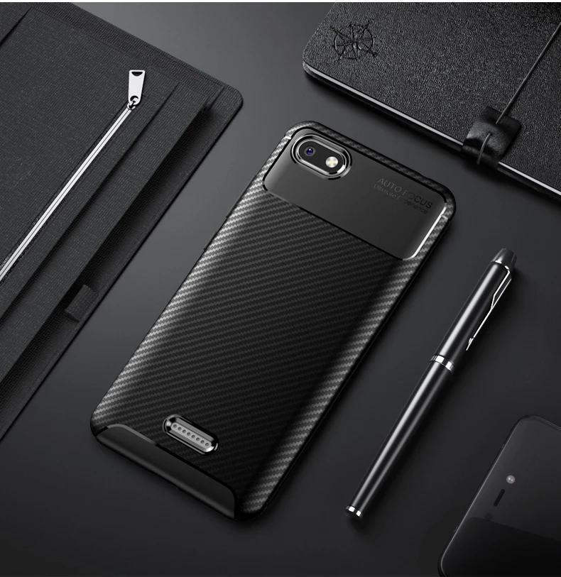 Чехол для Redmi 5 6A Note 6 Pro силиконовый мягкий ТПУ чехол из углеродного волокна