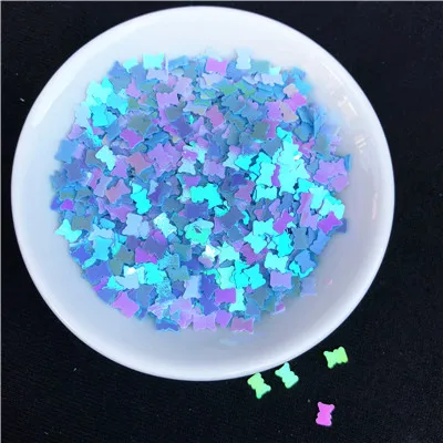 Mix AB Blue White 500 г/упак. 3*4 мм блестки в форме милого медведя для дизайна ногтей Красота Маникюр Блестки для конфетти ногтей - Цвет: Mix AB Blue White