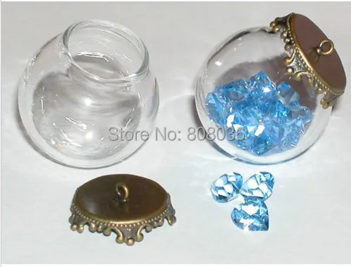 

30 pcs 20 * 15mm glass ball belt base can be used for accessories accessories pendant essential oil bottle handicraft DIY