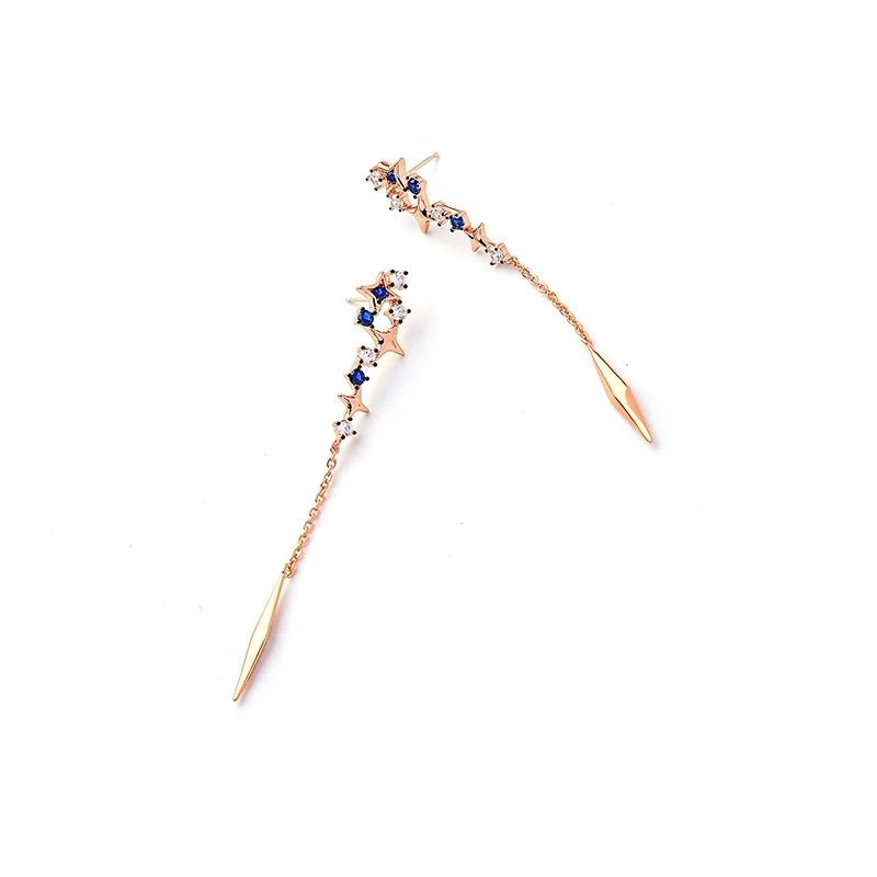 Богемные модные украшения из циркония Снежинка звезда кисточка цепочка серьги