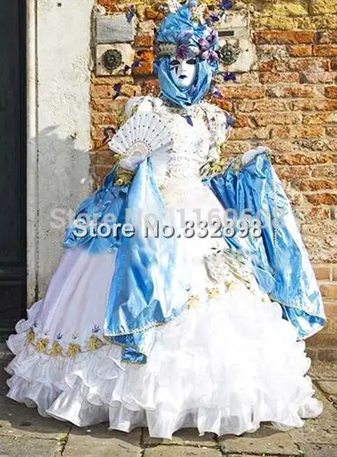 

Deluxe White Victorian Ball Gown Female Venice Carnival Costume