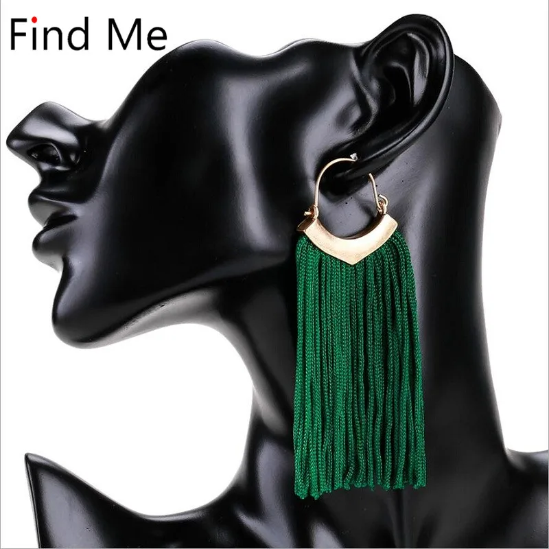 Женские винтажные серьги подвески Find Me длинные с кисточками в этническом стиле