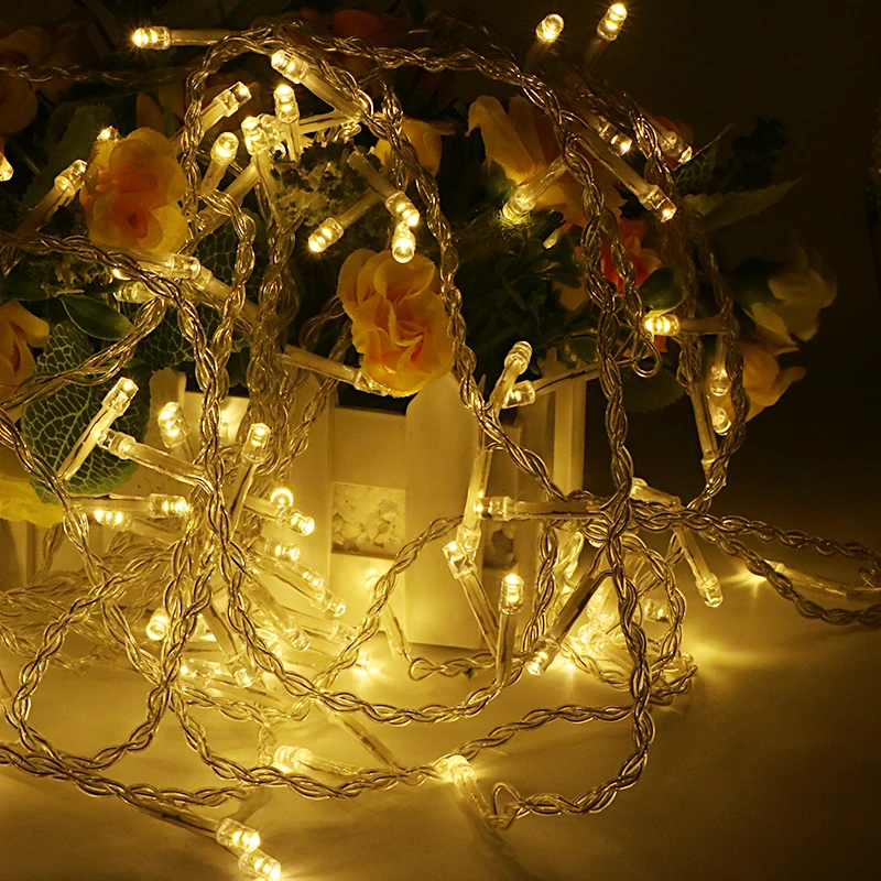 

SZYOUMY Hot Sale 100 LED 10M String Light Christmas/Wedding/Party Decoration Lights Lighting AC 110V 220V Waterproof 9 Colors