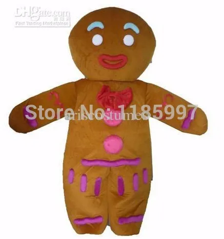 NEW HOT SALE fasion fat new gingerbread man Halloween cartoon Fancy Dress Animal mascot costume free shipping | Тематическая одежда