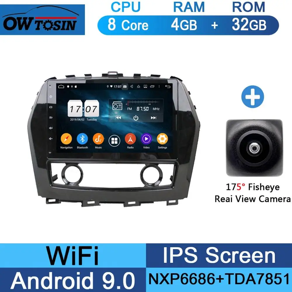 32G Fisheye Camera 10," ips Android 9,0 8 ядерный 4G+ 64G Автомобильный мультимедийный плеер для Nissan Maxima gps Радио Стерео Parrot BT - Цвет: 32G Fisheye Camera