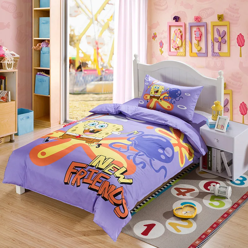Комплект постельного белья из 100% хлопка с изображением Губки Боба морской звезды