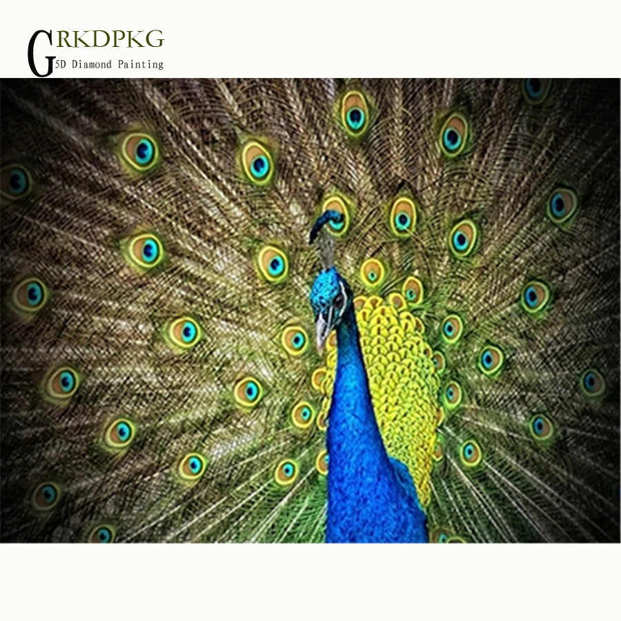 

peacock art 5d diy diamond painting full drill square diamond embroidery Cross stitch pictures of rhinestones Wedding decoration