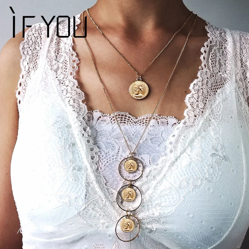 Женское многослойное ожерелье с цепочкой IF YOU Fashion|Ожерелья подвеской| |
