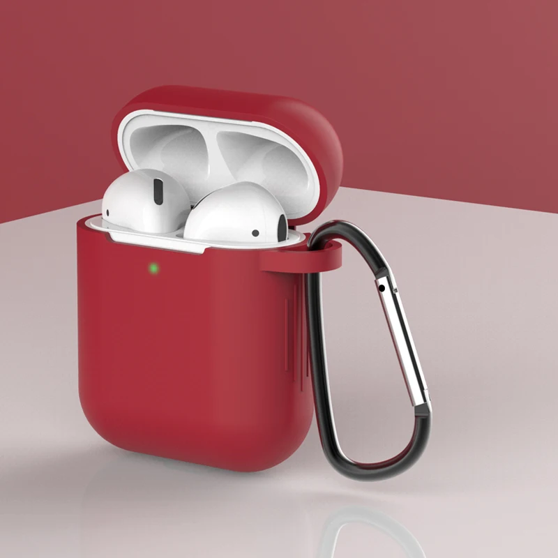 Силиконовые чехлы для Airpods 2-й защитный чехол для наушников чехол для Apple AirPods 1/2 Air pods 2 ударопрочный чехол с крюком