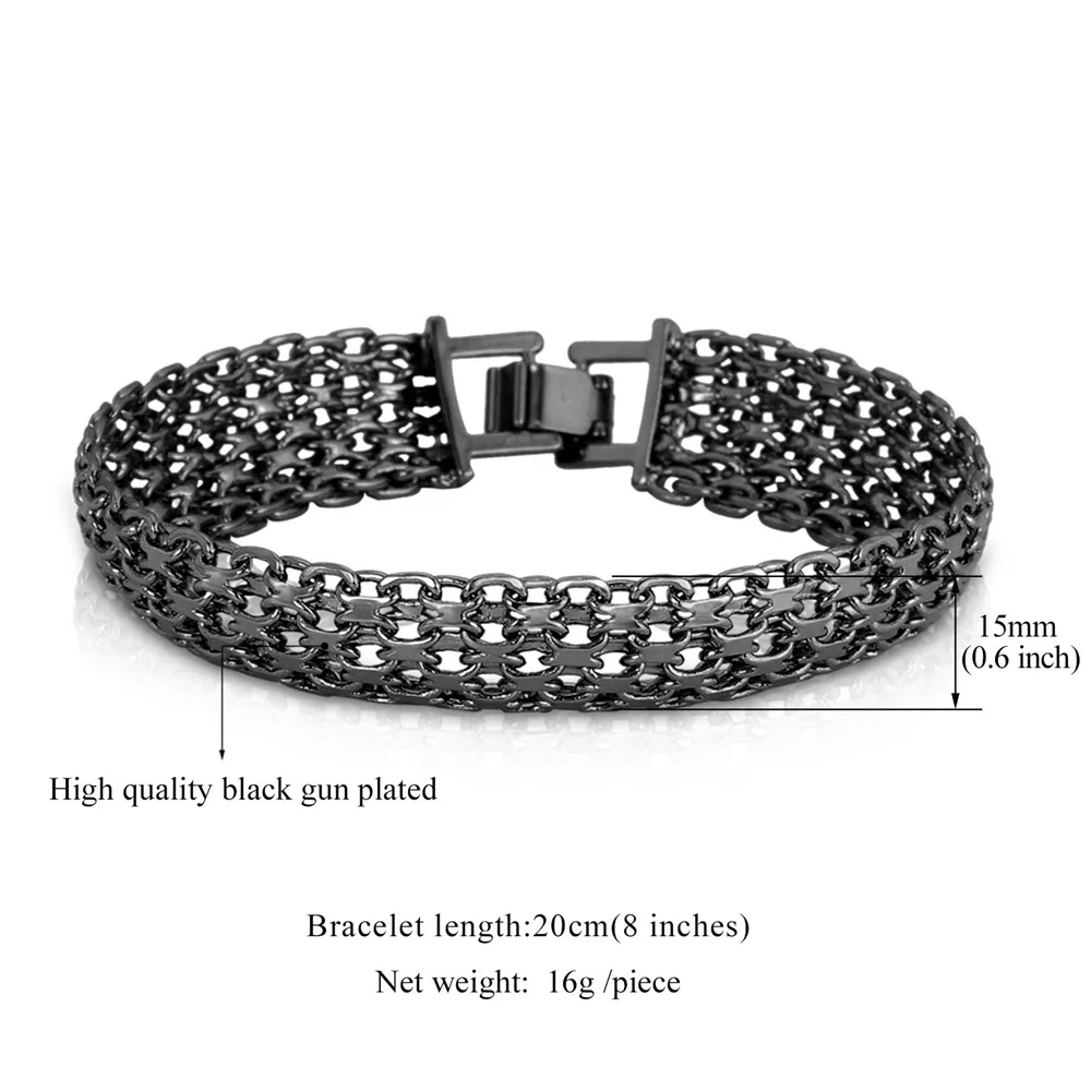 Уникальный черный браслет в стиле панк-рок для мужчин H369H | Украшения и аксессуары