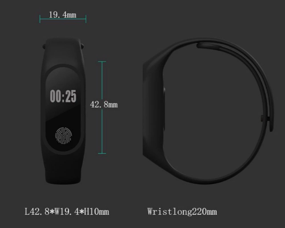Bluetooth Смарт браслет M2 водонепроницаемый смарт монитор сердечного ритма сна