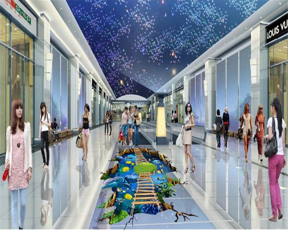3D океанская лестница в форме дельфина Пол спальня ванная комната ПВХ