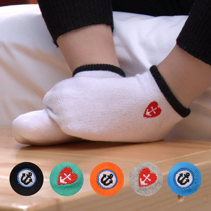 Весенне-летние детские носки хлопковые ярких цветов безбортные для девочек и
