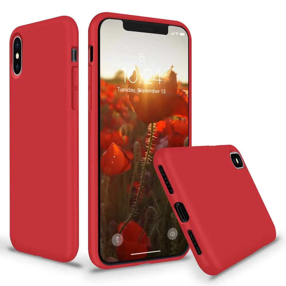 Сплошной цвет силиконовый защитный чехол для Iphone 6 6S 7 8 Plus Apple 10 X XS MAX телефон все