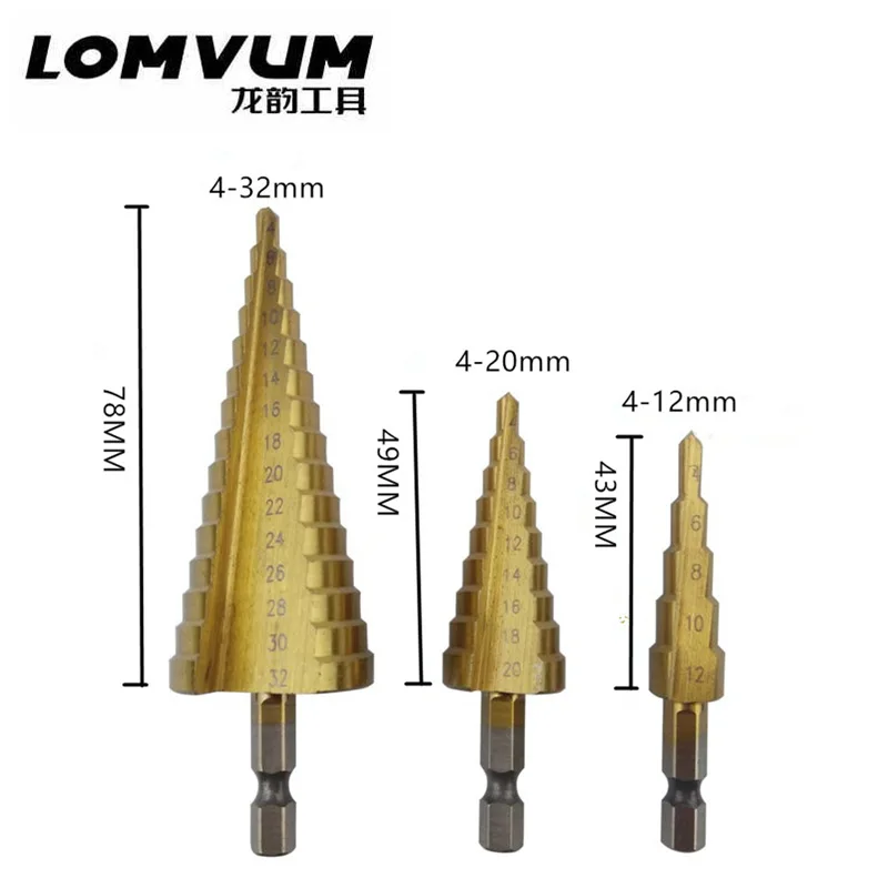 LOMVUM 3 шт./компл. Метрическая спиральная флейта форма пагоды резак для отверстий 4