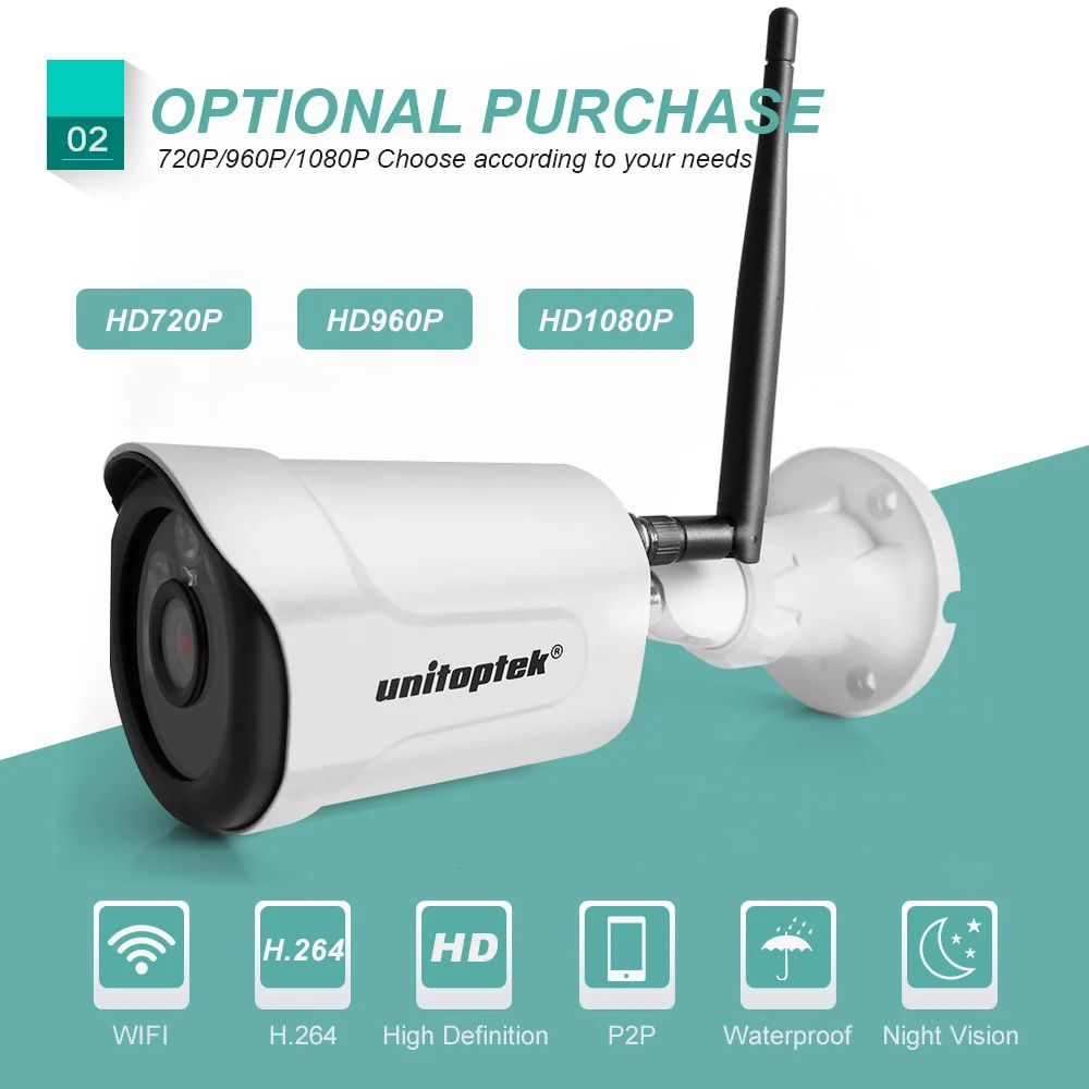 HD 1080P IP wifi Беспроводная камера 720P Наружная цилиндрическая ONVIF наблюдения IR 20M P2P