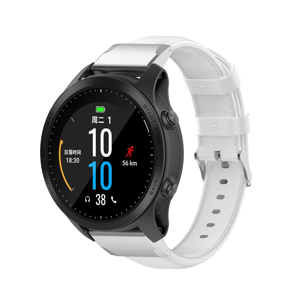 22 мм ремешок из натуральной кожи для Garmin MARQ fenix 5/5Plus forerunner 935/945 quatix 5/5 сапфир подход S60 браслет