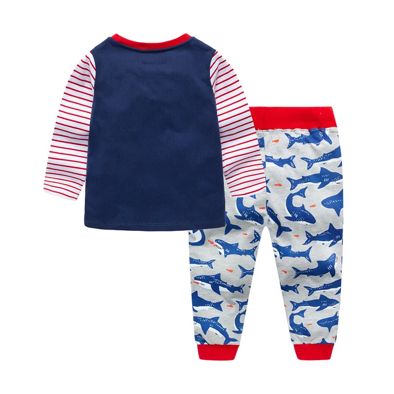 New style long sleeve shark cotton boy outfits winter fall baby children clothes set |