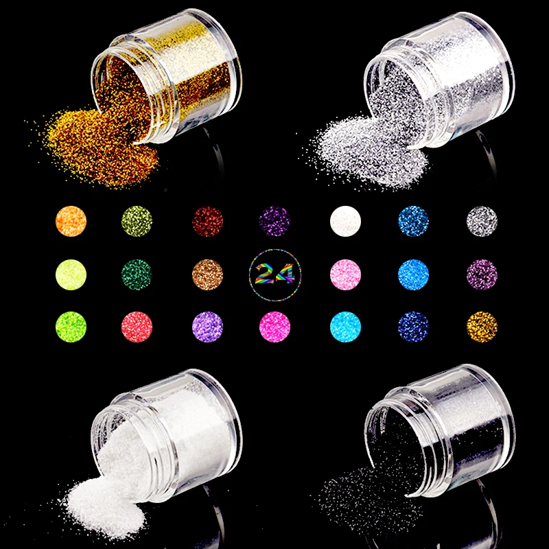 24 цвета лак для ногтей 10 мл/бутылка дизайна Порошковые блестки блестящие