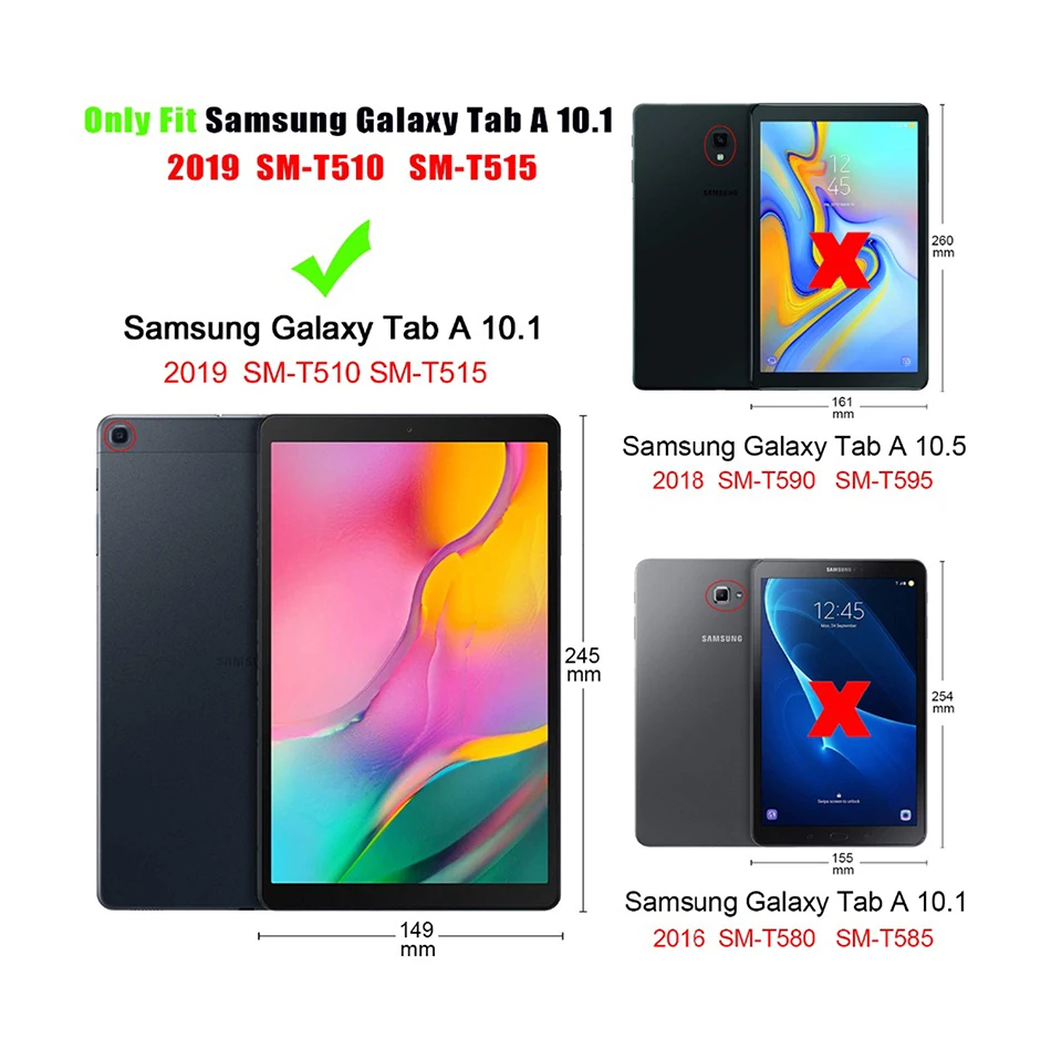 Чехол MTT для samsung Galaxy Tab A, 10,1 дюймов, SM-T510, T515,, выпуск, тонкий, из искусственной кожи, флип-чехол с подставкой, мультяшный чехол для планшета, coque