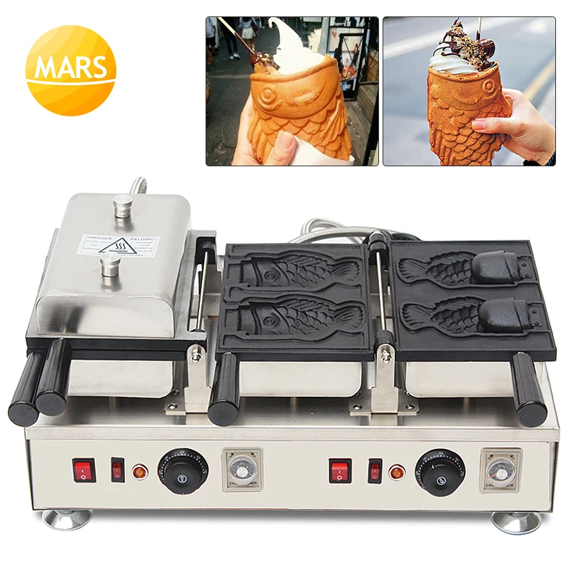 Корейский уличный пищевой аппарат Taiyaki мороженое рыба вафельный конус