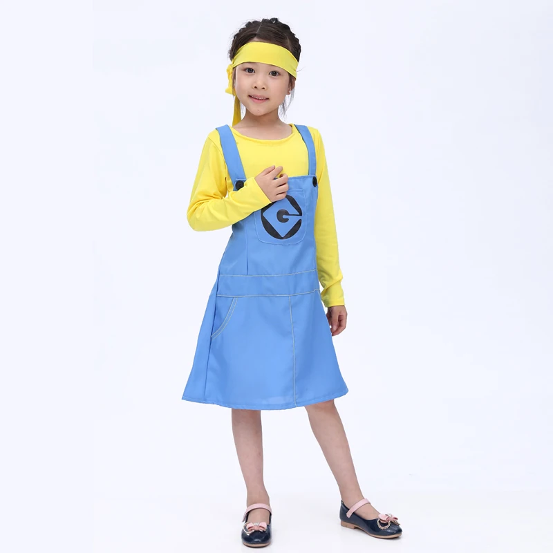Free shipping 2016 now Halloween costumes Children's Day doll small yellow cartoon show clothing cute girls cosplay costume |