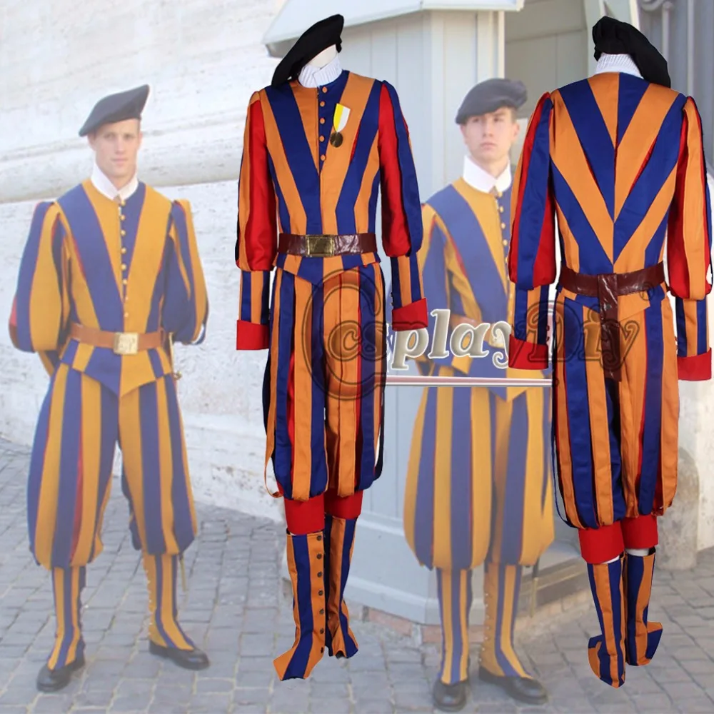 

Карнавальный костюм швейцарских солдат на заказ для взрослых мужчин и женщин унисекс косплей костюм швейцарская гвардия Униформа D0221