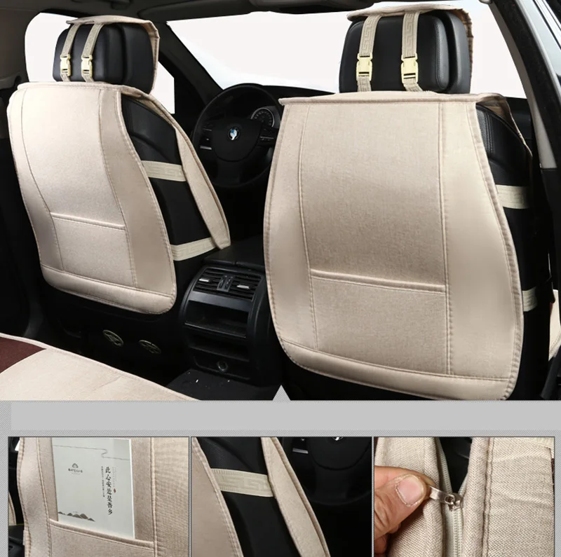 Высококачественные льняные универсальные чехлы для автомобильных сидений Honda