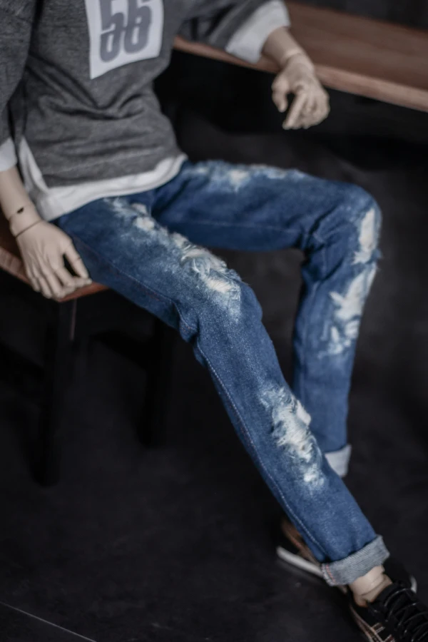 Одежда для кукол BJD Рваные дыры джинсы брюки 2 цвета 1/3 1/4 DD SD MSD YOSD размер куклы