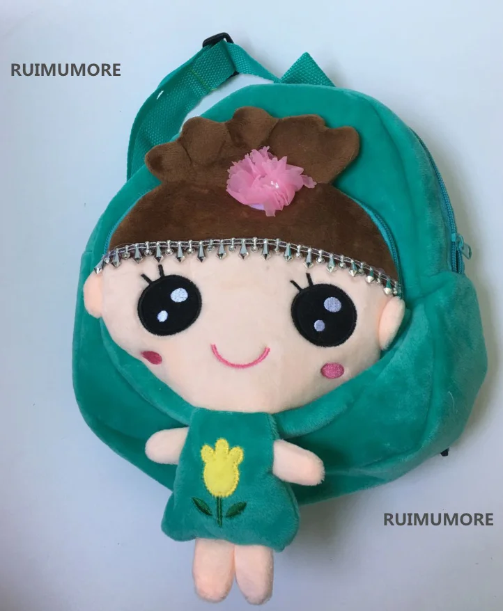 1 шт. цвет случайный плюшевый рюкзак для маленькой девочки около 30 см. Подходит