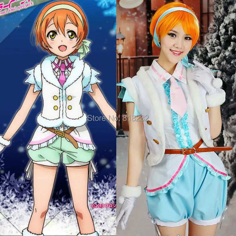 Love Live School Idol Project Snow Halation Rin Hoshizora жилет топы брюки униформа наряд аниме костюмы для