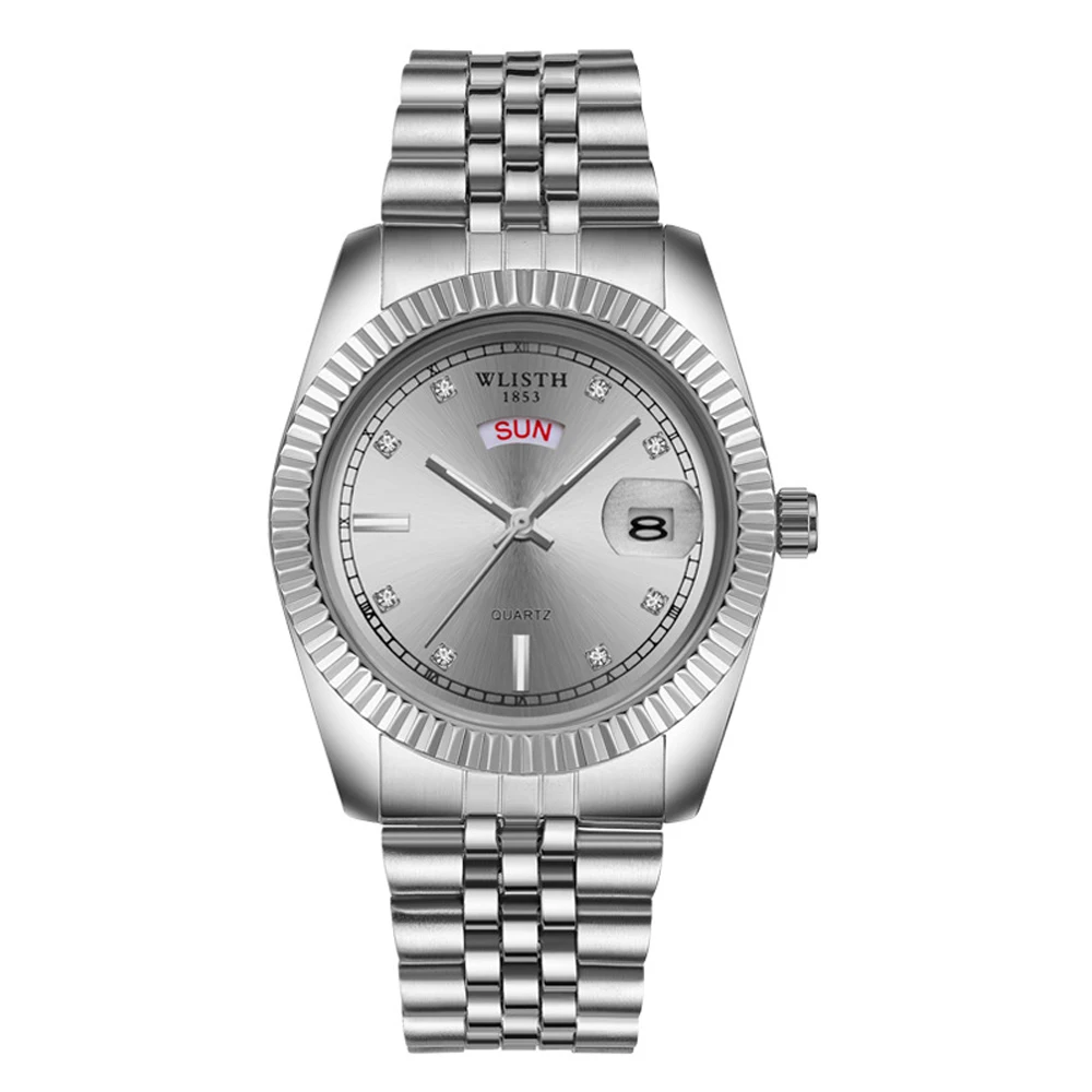 Мужские часы 2020 роскошные классические деловые мужские из нержавеющей стали