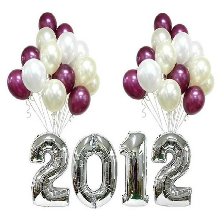 Горячая продажа Золотой Серебряный номер 0 9 фольгированные шары большие цифры