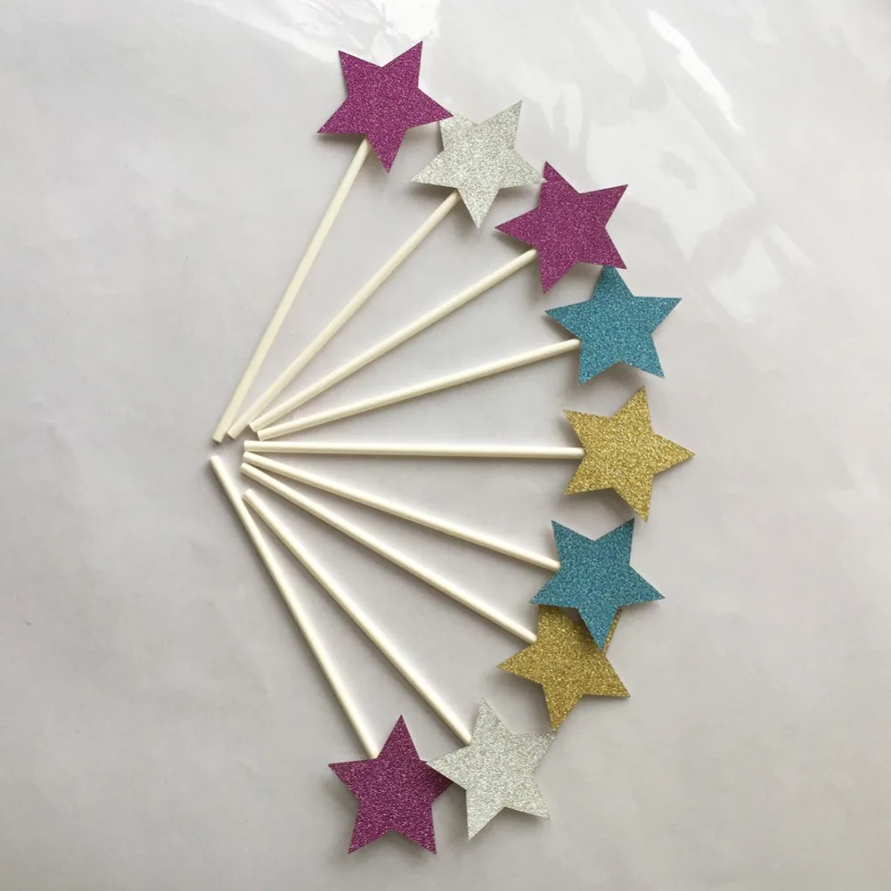 12 шт лазерная резка Звездные флажки для торта с днем рождения кекс торт Топпер