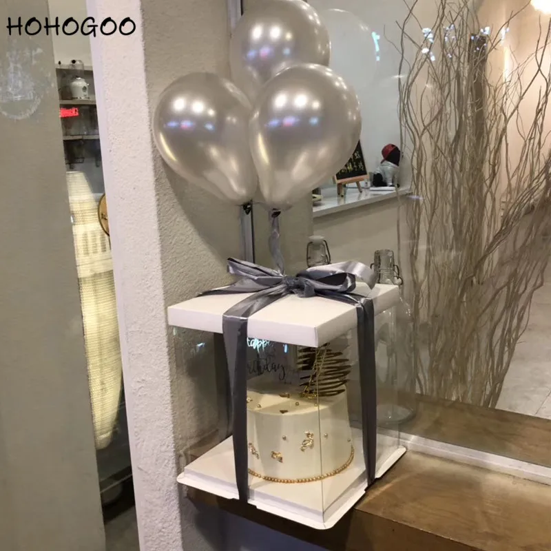 HOHOGOO 1 шт прозрачная подарочная коробка ПВХ медведь Роза цветок Свадьба День