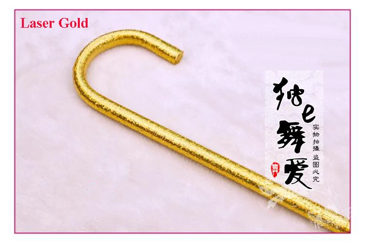 Gold 10 шт./лот красивые лазерные трости для танца живота красочные танцевальные костыли Джаз/Балет/бальные трости аксессуары для танца живота - Цвет: Gold