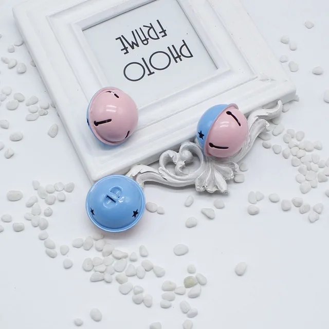 Blue and pink 10 шт./компл. Мини Мода красочные металлические колокольчики украшения Рождественские украшения кулоны для животных Ключ DIY ремесла аксессуары - Цвет: Blue and pink
