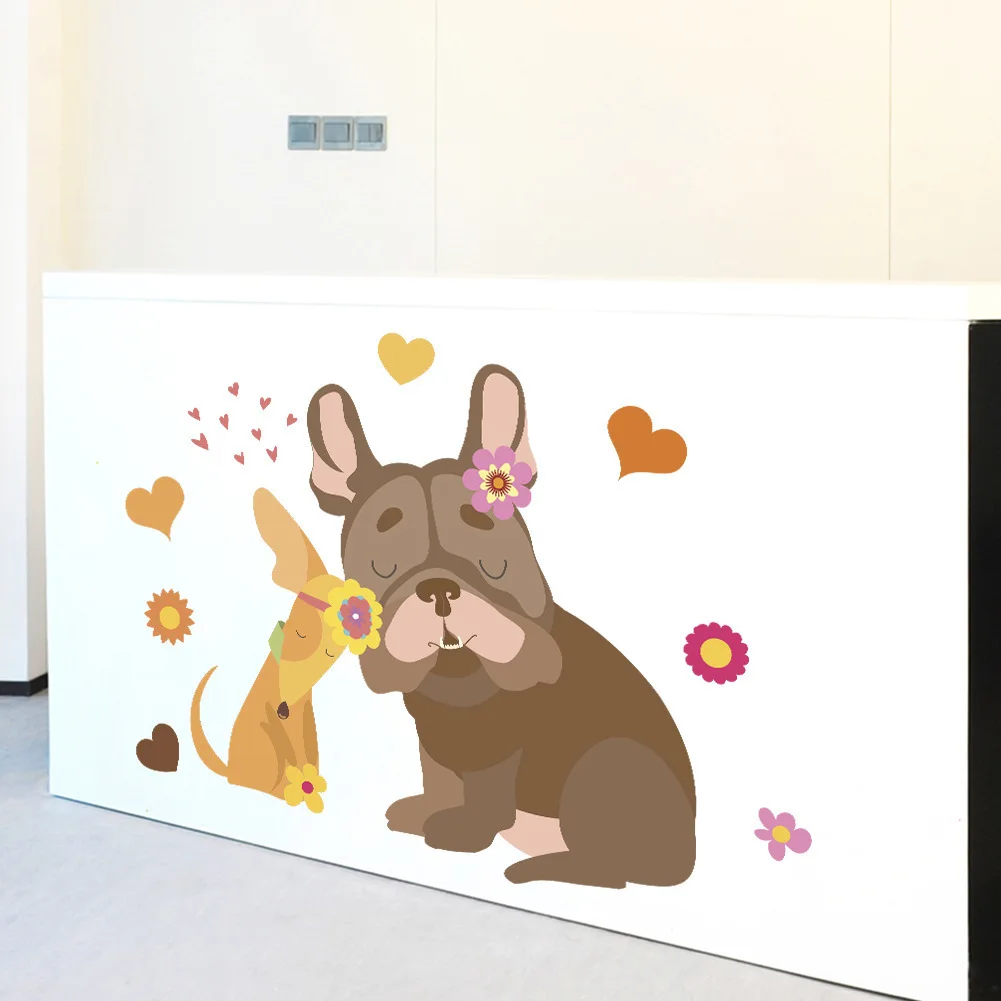 DIY Щенок любовь наклейки на стену пара комната новый дом гостиная фон спальня