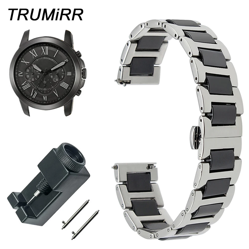 Ремешок для часов из керамики и нержавеющей стали Fossil Q|steel watch band|watch bandstainless steel band
