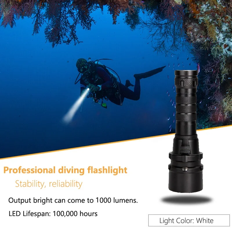 1 Режим Дайвинг фонарик светодиодный налобный фонарь T6 1000 люмен maximu подводный 100 м