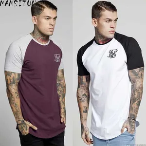 Летняя хлопковая шелковая футболка siksilk Kanye West, футболки с короткими рукавами, футболки в стиле хип-хоп, мужские удлиненные футболки с