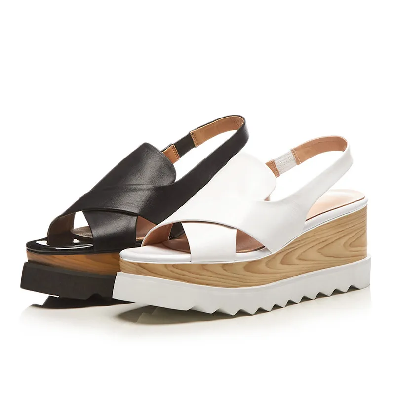 DORATASIA/брендовые новые женские туфли из натуральной кожи на танкетке и высоком