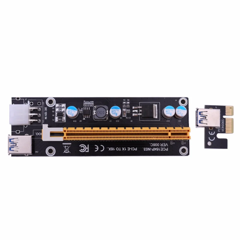 PCI-E Райзер PCI Express 1X до 16X Райзер-карта от 1 4 USB 3 0 усилитель концентратора адаптер с