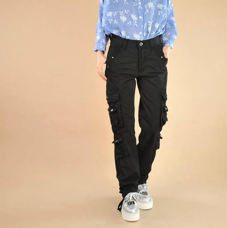 Женские брюки карго #0901 2020 повседневные джоггеры с боковыми карманами уличная