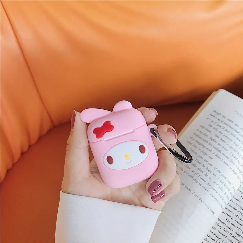 Милый чехол для AirPods, силиконовый защитный чехол, чехол для наушников с Bluetooth для Apple Airpods2, аксессуары с брелком, My Melody