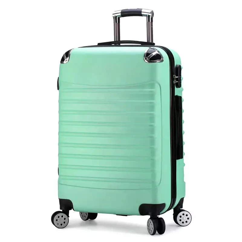 green 2" 24 дюймов ABS дорожный Багаж каюта чемодан на колесах Женская тележка чехол для переноски мужчин Спиннер hardside багаж - Цвет: green