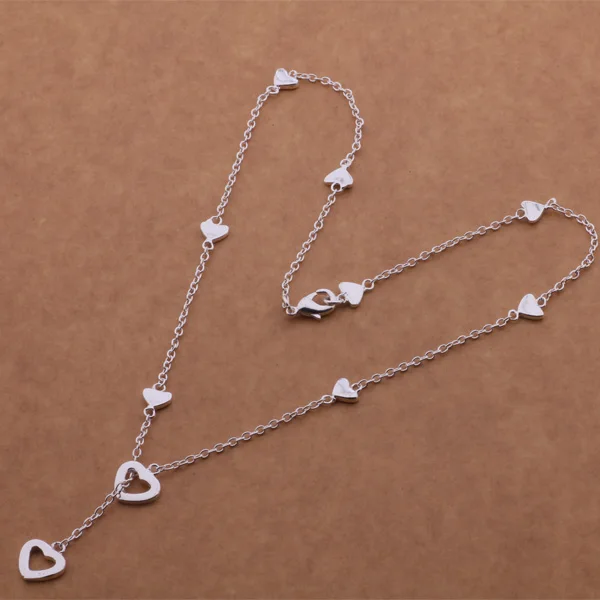 Женское Ожерелье с серебряным покрытием AN560, модное Ювелирное Украшение с подвеской, оптовая продажа